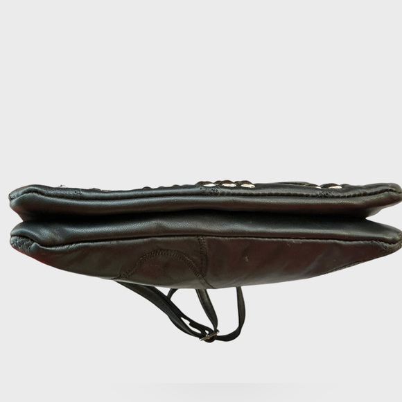 SSAMZIE Studded Black Leather Crossbody Bag Korean - Picture 6 of 13